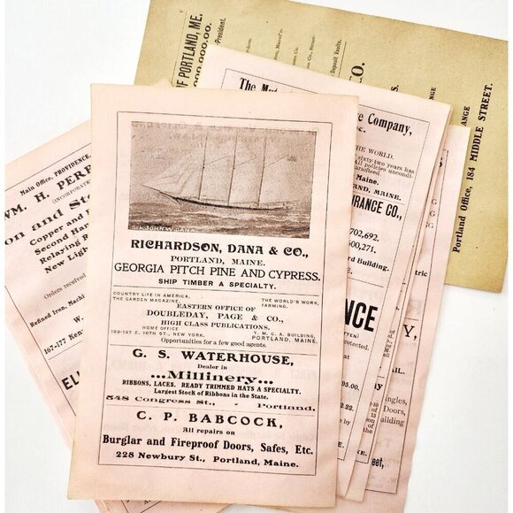 1906 Maine Local Towns Advertisement Pages Bulk Lot Of 47 Pcs 500+ Ads E10 - Picture 7 of 7
